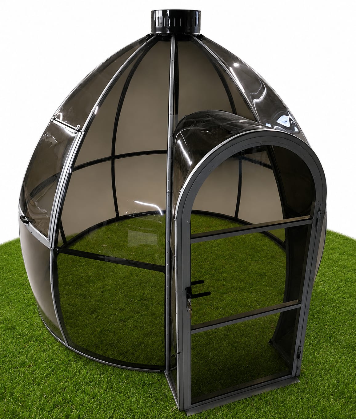 Füme solid polikarbon ve çelik konstrüksiyonlu Tospik Fanus Dome